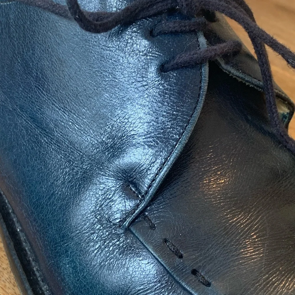 Mezlan Maranello Dark Navy Blue Leather Lace Oxford Dress Shoes‎ Men’s 8 M Spain